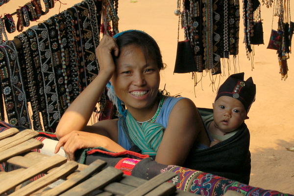 Akha woman and her baby