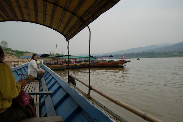 The boat to cross the Mekong