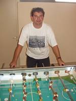 At the foosball table